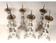 6 silvered bronze candlesticks Holy Trinity altar church candlesticks 19th century