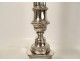 4 silvered bronze candle holders Virgin Mary Sacred Heart 19th century church altar