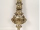 Large processional cross Christ crucifix silvered bronze cherubs 19th century