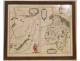 Engraving watercolor of a map of Vermandois by P.Petit Bourbon seventeenth