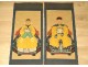 Pair of paintings China portraits couple ancestors mandarin dignitary 19th century