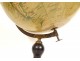 Globe terrestrial sphere world map Barbot geographer Ikelmer Paris wood 19th century