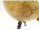 Globe terrestrial sphere world map Barbot geographer Ikelmer Paris wood 19th century