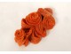 Coral jewel brooch carved bouquet of pink flowers 20th century