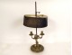 Louis XVI bouillotte lamp 3 bronze lights painted sheet metal lampshade 18th century