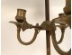 Louis XVI bouillotte lamp 3 bronze lights painted sheet metal lampshade 18th century