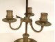 Louis XVI bouillotte lamp 3 bronze lights painted sheet metal lampshade 18th century