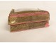 Small cardboard box gold paper Rebus romantic flowers 19th century