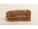 Small cardboard box gold paper Rebus romantic flowers 19th century