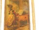 Box gold cardboard box watercolor engraving piano couple 19th century Restoration