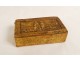 Humorous snuff box carved wood wolves Hen castle fable 19th century