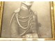 Table drawing portrait officer uniform medal stuccoed frame 19th century