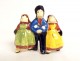 Trio earthenware characters Henriot Quimper JE Sévellec Breton wedding 20th century