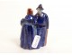 Trio earthenware characters Henriot Quimper JE Sévellec Breton wedding 20th century