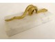 Paperweight sculpture gilt bronze snake white marble 19th century