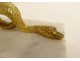 Paperweight sculpture gilt bronze snake white marble 19th century