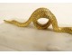 Paperweight sculpture gilt bronze snake white marble 19th century