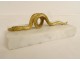 Paperweight sculpture gilt bronze snake white marble 19th century