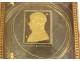 Small cardboard box with golden paper profile of Napoleon First Consul early 19th century