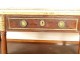 Louis XVI half-moon console mahogany white marble gilded brass 18th century