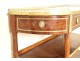 Louis XVI half-moon console mahogany white marble gilded brass 18th century