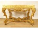 Louis XIV console carved gilded wood garlands flowers shells 18th century