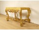 Louis XIV console carved gilded wood garlands flowers shells 18th century