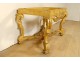 Louis XIV console carved gilded wood garlands flowers shells 18th century