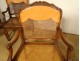 Suite 6 Regency beech cane armchairs carved flower shells XVIIIth