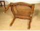 Suite 6 Regency beech cane armchairs carved flower shells XVIIIth