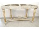 Console half moon Louis XVI carved wood lacquered openwork gray marble eighteenth