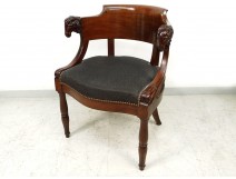 Jacob mahogany desk chair carved heads rams I Empire nineteenth