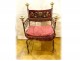 Curule armchair wrought iron bronze Italy tapestry Haute Epoque XVIth century