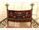 Curule armchair wrought iron bronze Italy tapestry Haute Epoque XVIth century