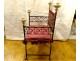 Curule armchair wrought iron bronze Italy tapestry Haute Epoque XVIth century