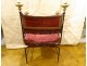 Curule armchair wrought iron bronze Italy tapestry Haute Epoque XVIth century