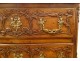 Provençal walnut chest of drawers carved shells flowers gilded bronze 18th century