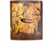 Russian Orthodox Icon HSP Dormition Virgin Mary Mother God Apostles XVIII