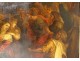 Oil Copper painting Assumption Virgin Flemish school apostles 17th century