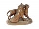 Large animal sculpture Charles Valton bronze Two Lionesses 19th century