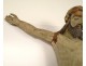 Large statue Christ crucifix cross carved polychrome wood late 17th century