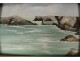 Small painting Paul Touzé marine landscape seaside rocks Brittany 20th century