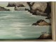 Small painting Paul Touzé marine landscape seaside rocks Brittany 20th century