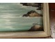 Small painting Paul Touzé marine landscape seaside rocks Brittany 20th century