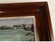 Small painting Paul Touzé marine landscape seaside rocks Brittany 20th century