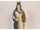 Polychrome earthenware statuette Quimper Sainte-Barbe Virgin Martyr Tower 19th century