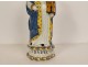 Polychrome earthenware statuette Quimper Sainte-Barbe Virgin Martyr Tower 19th century