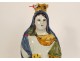 Polychrome earthenware statuette Quimper Sainte-Barbe Virgin Martyr Tower 19th century