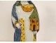 Polychrome earthenware statuette Quimper Sainte-Barbe Virgin Martyr Tower 19th century