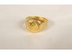 18 carat solid gold signet ring monogram 3.85gr 20th century